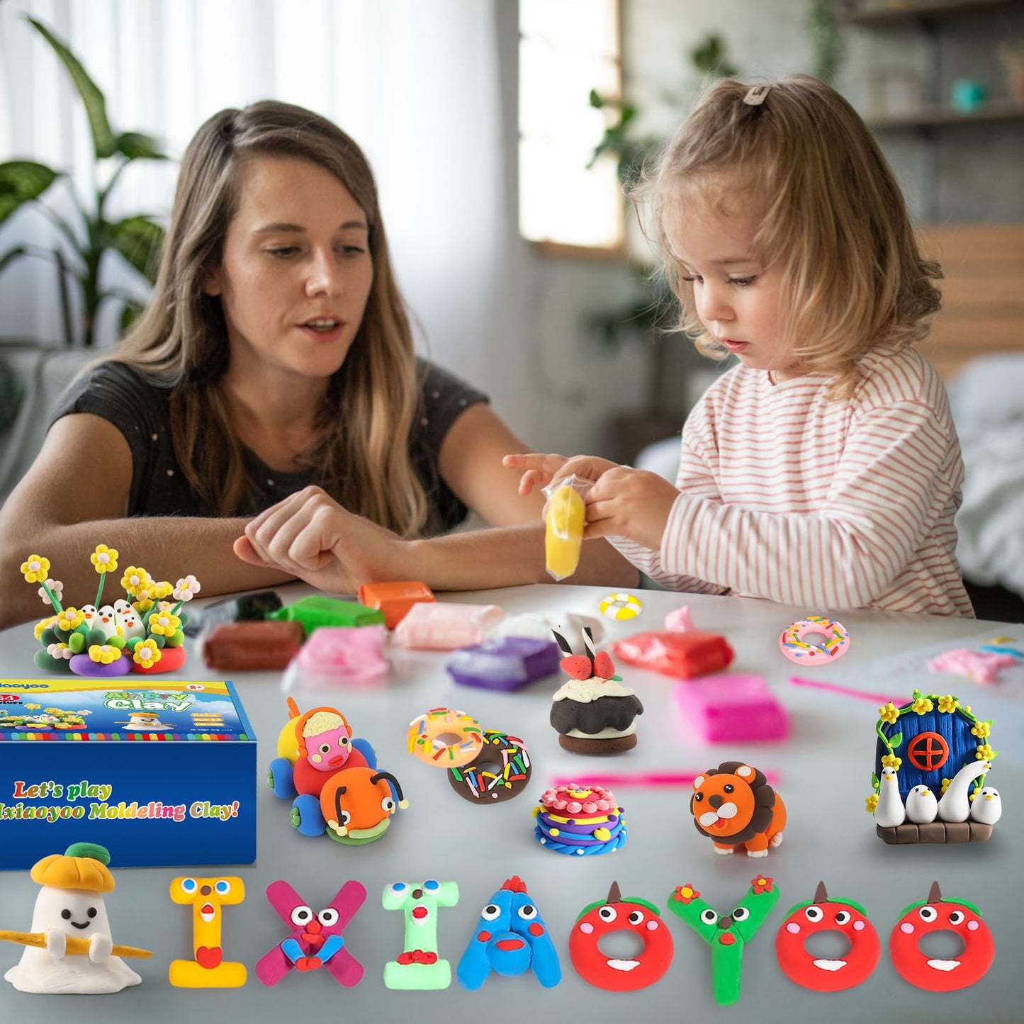 Ixiaoyoo Air Dry Clay, Modelling Clay For Kids, 50 Colors Diy Molding Magic Clay For With Tools, Soft & Non-Sticky, Toys Gifts F