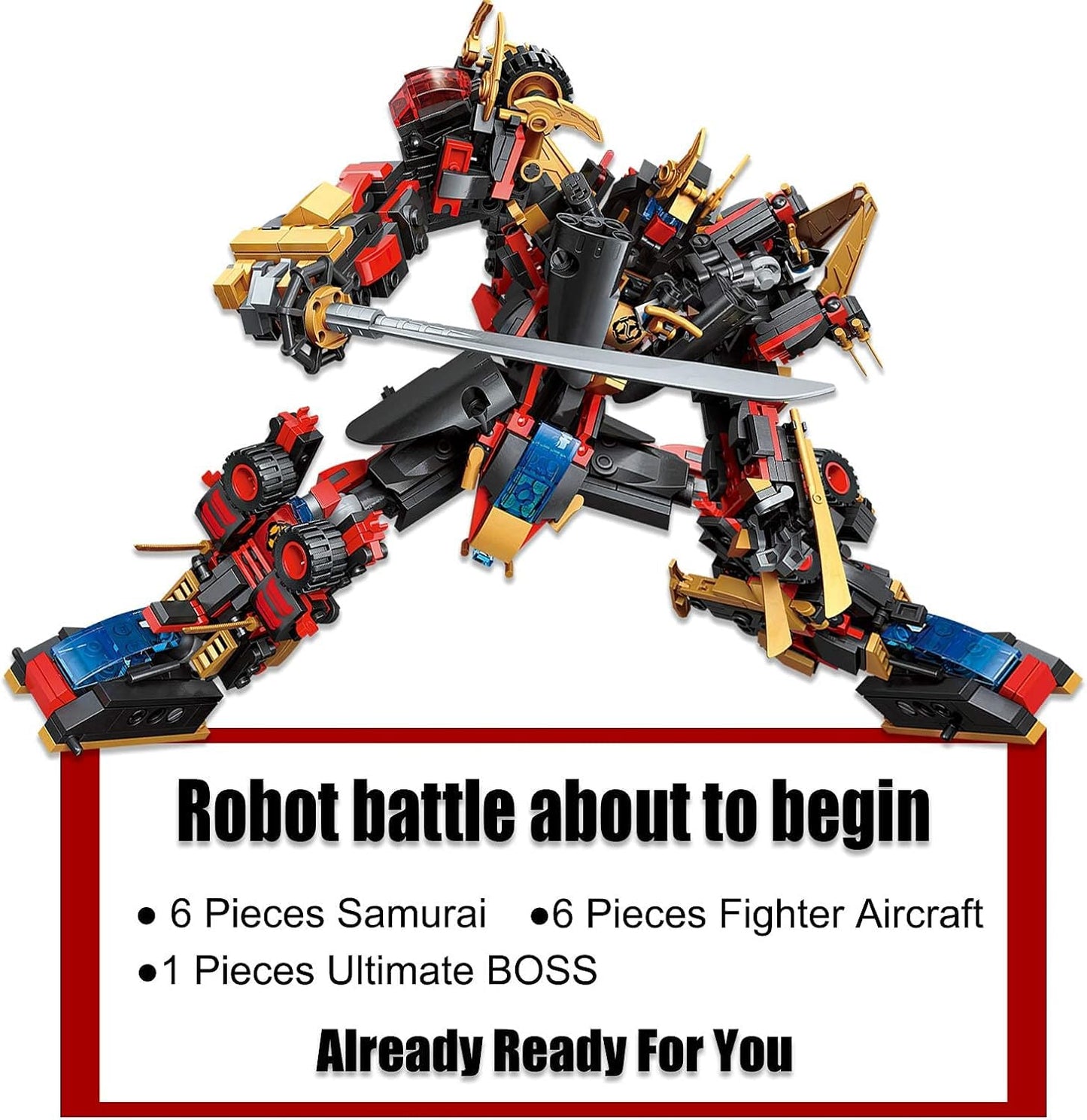 QLT QIAOLETONG 12 in 1 Mecha Robot Building Set, 542 PCS, Multicolor, Compatible with Lego, Cool Robot Toys Gift for Adults