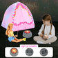 BARWA 35 Pcs Travel Camping Tent Set Include Doll Tent Casual Dress  Outfits  Campfire with Light  Telescope  Backpack  Placemat  Chair  Toy Dog Camping Playset for 11.5 Inch Girl Dolls for Kid