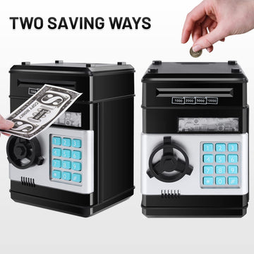 Gudoqi Password Piggy Bank, Digital Electronic Money Bank, Mini Atm Cash Coin Saving Can Toys, Birthday Gifts For Kids, Black