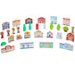 SainSmart Jr. 30 Pcs Wooden Town Play Set, Wooden Train Accessories, Community Helpers Toys for Preschool Learning | Includes Bu