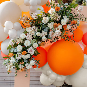 Moukiween Orange Balloons 100 Pack Burnt Orange Balloons Different Sizes Pack 18 12 5 Inch Orange Balloon Garland Kit For Fall Balloons Construction Balloons Cutie Baby Shower Decorations