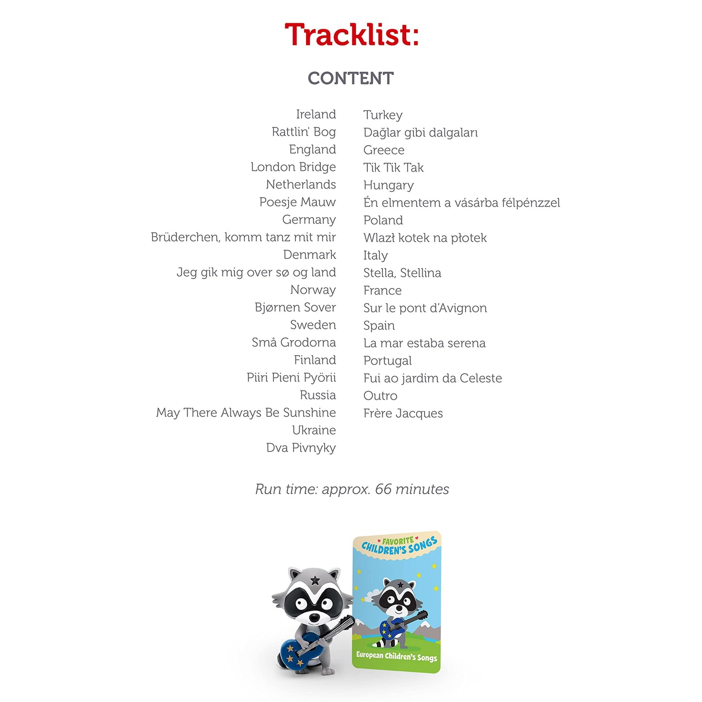 Tonies Favorite Children'S Songs: European Children'S Songs Audio Toy Figurine