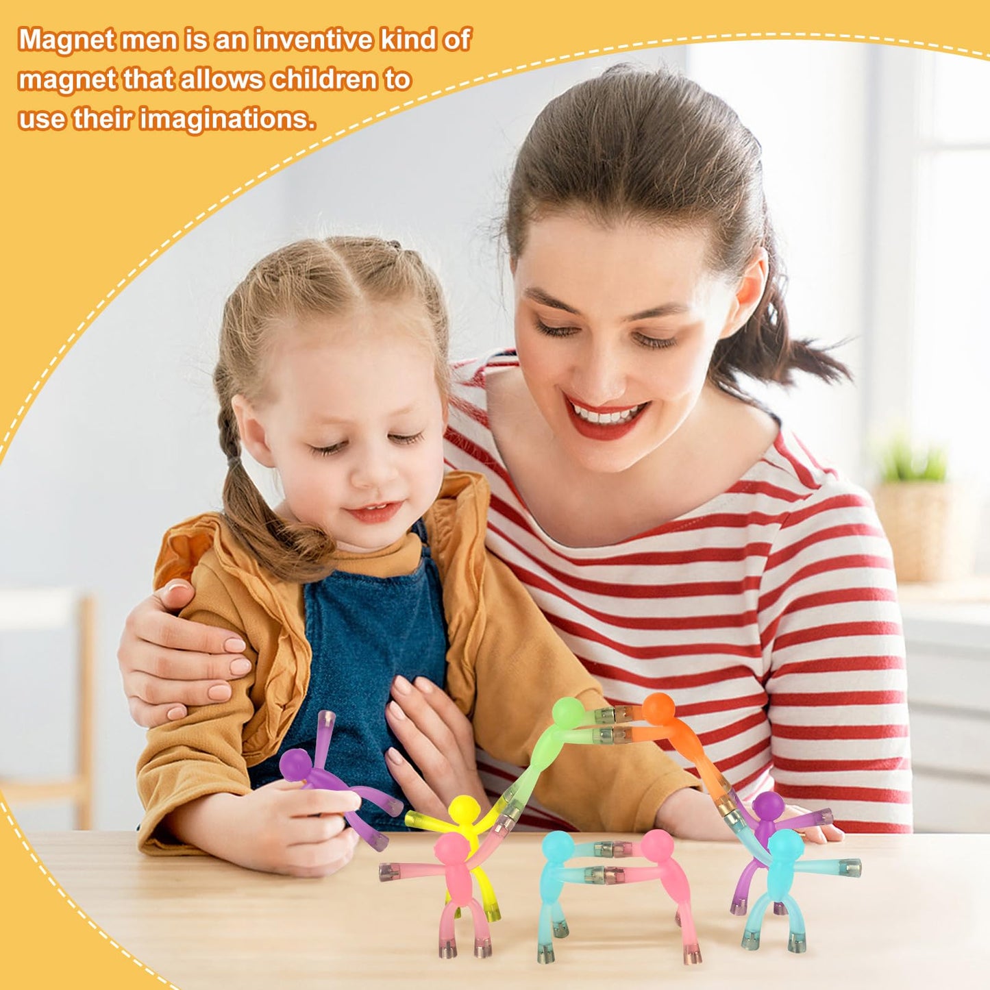 Laleay 6Pcs Magnetic Toys,Magnet Men For Kids,Magnetic People Figures For Kids,Magnetic People For Refrigerator,Fridge Magnets F