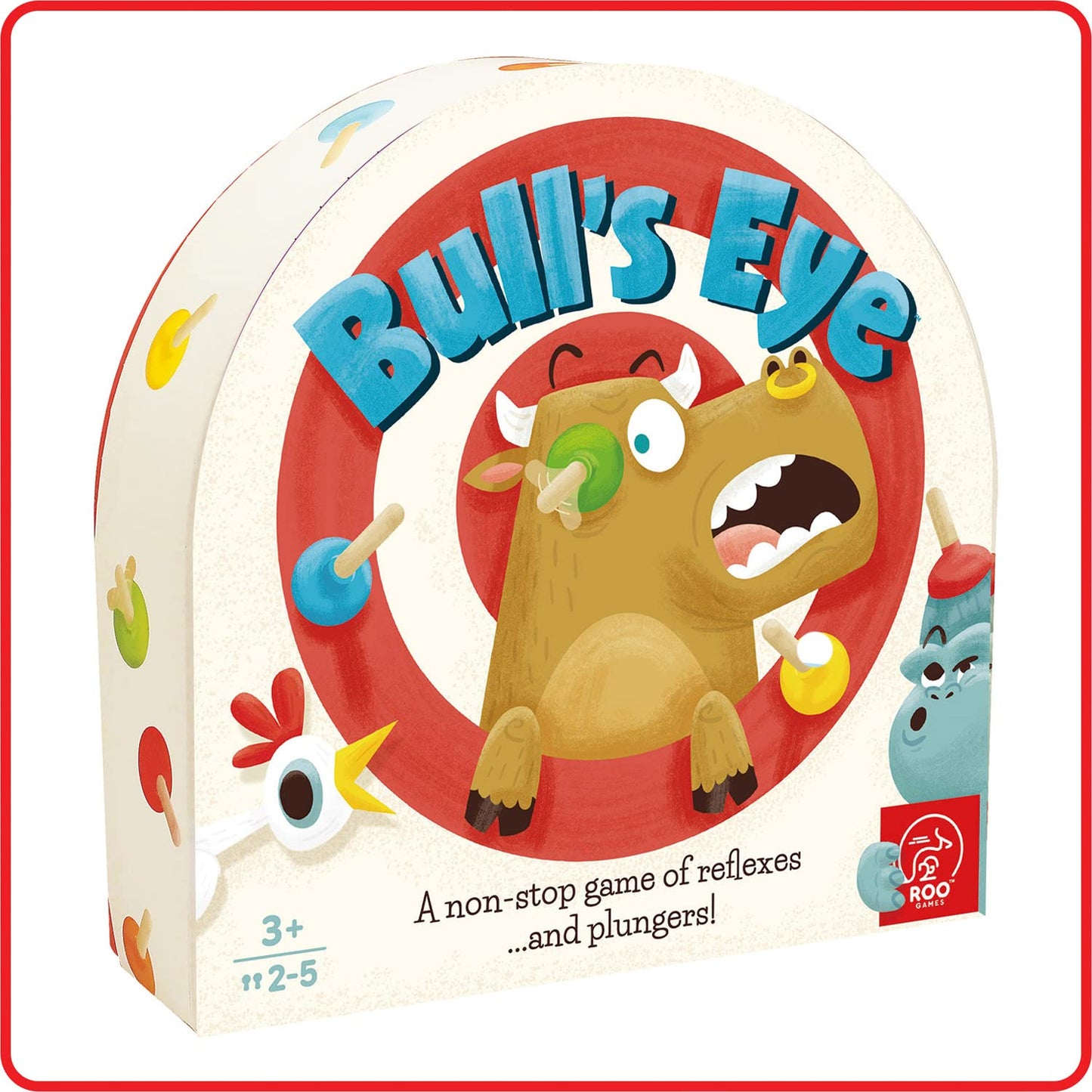 Roo Games Bulls Eye - Fast-Paced Animal Matching Game - For Ages 3+ - Flip A Card, Plunge The Match And Win!