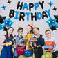TONIFUL 35PCS Black Blue Birthday Decorations Kit - 16 Inch Happy Birthday Balloon Banner & Star Balloons for All Ages