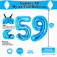 Uwpvowsr Blue Number 59 Balloons 40'' Foil Number Balloon 59Th Birthday Balloons Digit 59 Helium Big Balloons For Birthday Party