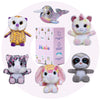 Nleio 7Inch Cute Stuffed Animals Plush Toys Set, 6 Pcs Small Stuffed Animal Bulk Unicorn/Narwhal/Bunny/Owl/Sloth/Cat Plush Anima