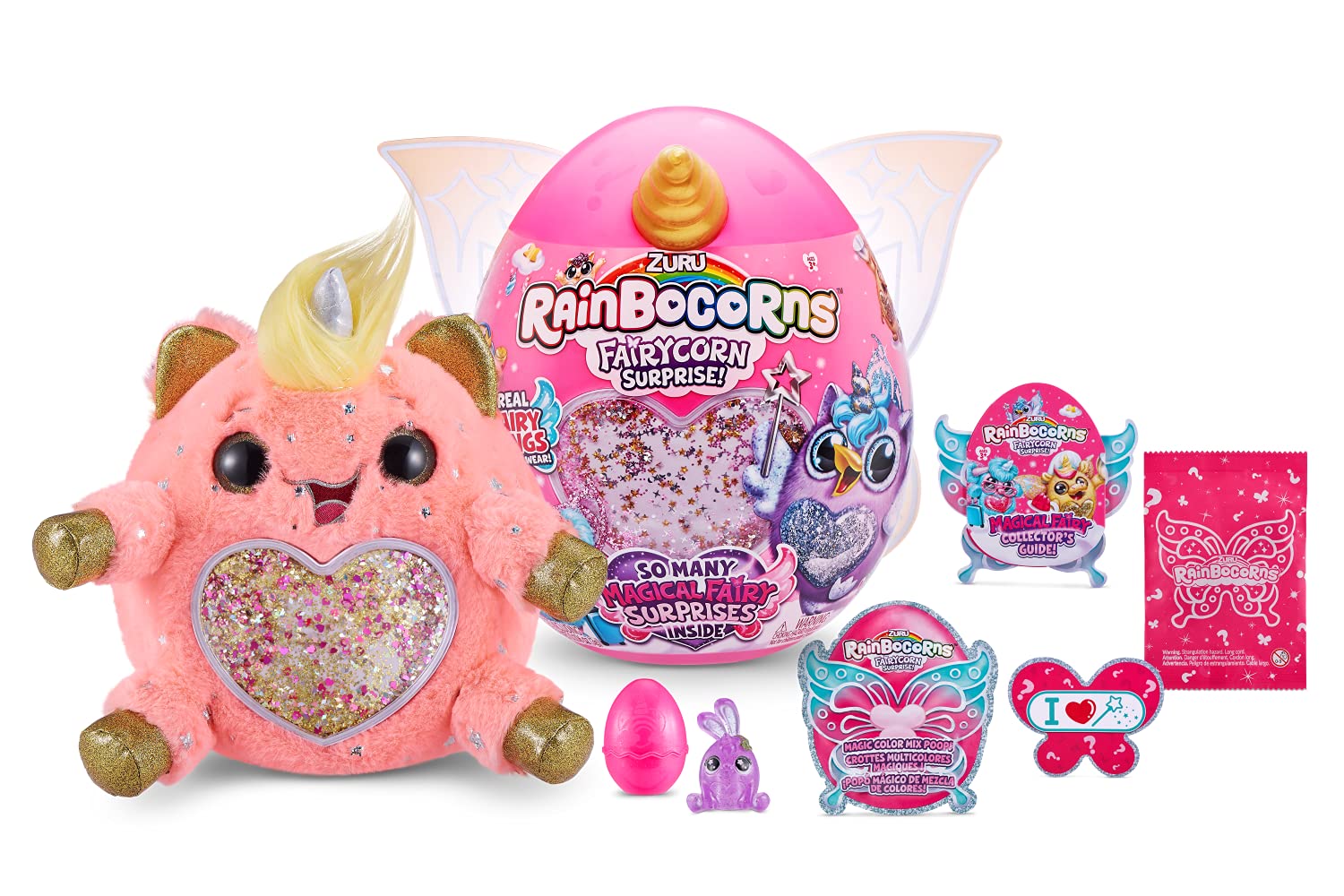 Rainbocorns Fairycorn Surprise (Unicorn) By Zuru 11'' Collectible Plush Stuffed Animal - Ultimate Surprise Egg, Wearable Fairy W