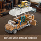Funwhole Carpentry Van Lighting Building-Bricks Set - Farm Woodworker Car Collectible Display Set 496 Pcs For Adults And Teen