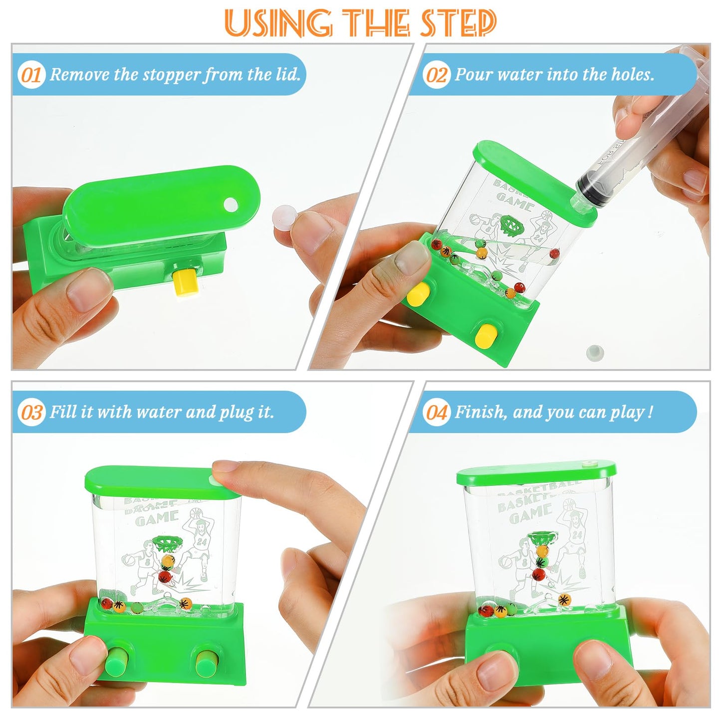 Sumind 6 Pieces Aqua Rings Handheld Water Game Mini Retro 80s 90s Games for Kids Christmas Stocking Stuffers Birthday Return Gifts Classroom Rewards Bulk(Stylish Style)