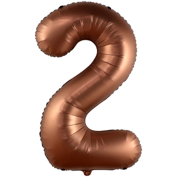 Giant, Coffee Brown 2 Balloon Number - 40 Inch, Brown 2 Birthday Balloon | 2Nd Birthday Decorations For Boy, Girls | Safari Theme Party Decorations | 2 Year Old Balloon For 2Nd Birthday Party Supplies