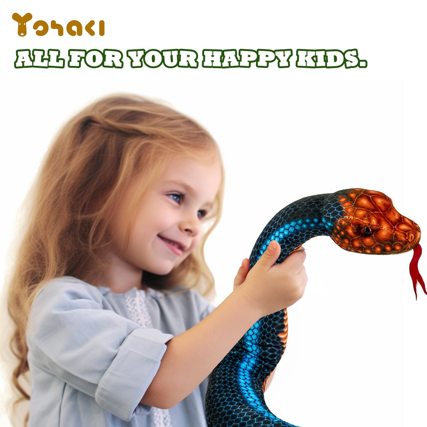 Yohaki Snake Plush Toy, 59'' Large Washable Simulated Snake Plush Cuddle Toy, Soft And Cute Children'S Gift For Boys And Girls,