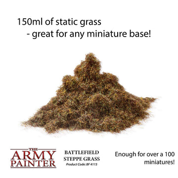 The Army Painter Battlefield: Steppe Grass Basing, 150 Ml-For Miniature Bases & Terrains -Scenics Static Grass, Model Terrain Gr