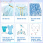 Meland Princess Dress Up For Girls 3-8, Mermaid Dress Up Clothes For Girls Toddler Toys, Birthday Gift For Girls 3 4 5 6 7 8