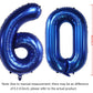 40Inch Navy Blue Number 60 Balloons Self-Sealing Balloon 60 Numbers For Birthday Party Decorations And Anniversary Party Decor (