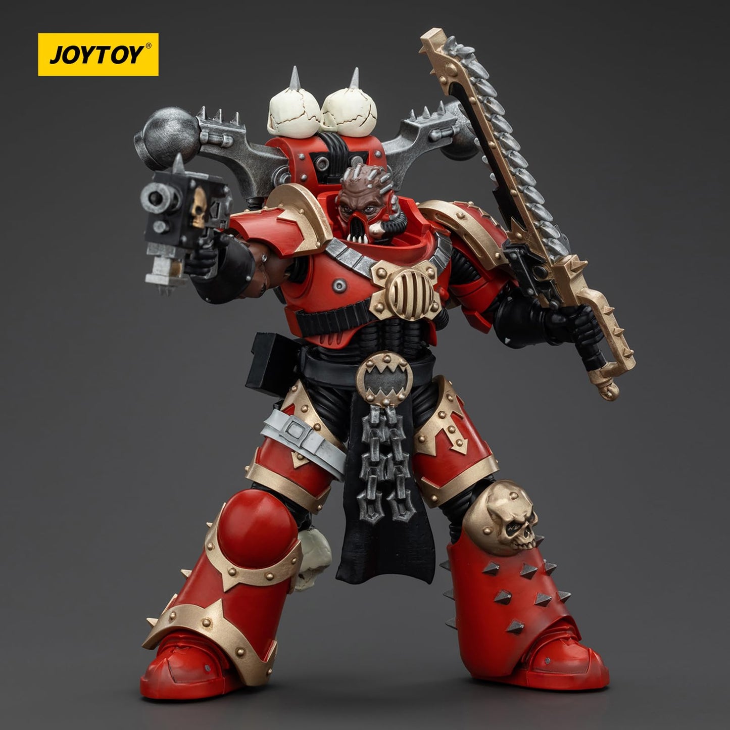 JOYTOY Warhammer 40k World Eaters Khorne Berzerker Action Figure, 1/18 Scale, ABS Material, Model MSSde-00638, Mss00638 Color