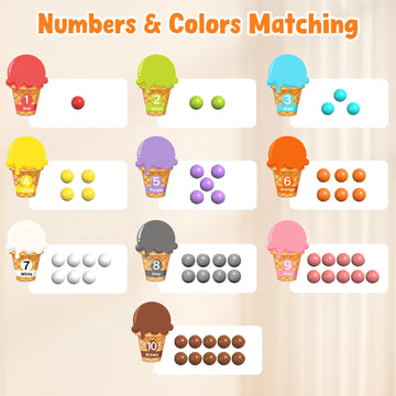 Gamenote Magnetic Color & Number Maze - Educational Wooden Color Matching Learning Counting Puzzle Board - Toddler Fine Motor Skills Toys For Boys And Girls 3, 4, 5 Years Old