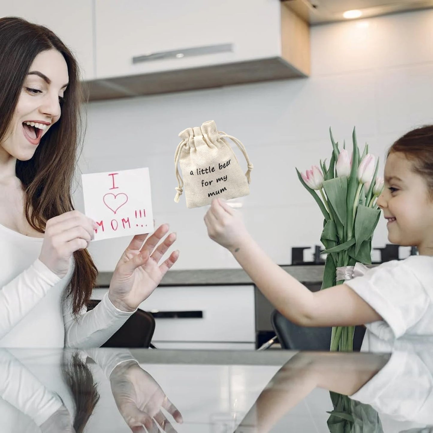 Luokifur Pocket Bear Gift Teddy Bear Mom I Love You Keepsake(Mum)
