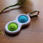 Fat Brain Toys Simpl Dimpl - Simple Dimple - Blue/Lime - Popping Fidget Keychain
