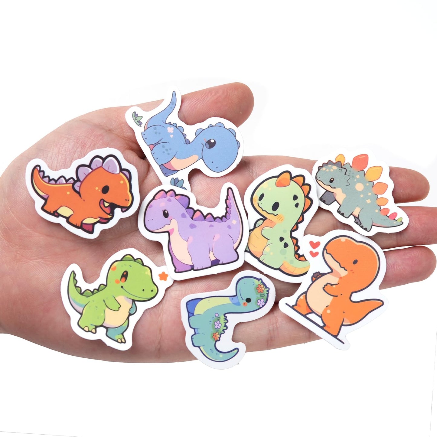 Aowplc 100 Pcs Cute Dinosaur Stickers Pack | Vinyl Stickers For Kids & Toddlers | Dinosaur Party Favors Crafts And Rewards