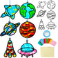 Qyeahkj 36 Set Outer Space Suncatchers Crafts for Kids DIY Solar System Window Tissue Paper Craft Kit Space Hanging Decor for Pl