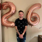 IWERP Rose Gold Number 40 Balloons - 40 Inch Mylar Foil for 40th Birthday Decorations
