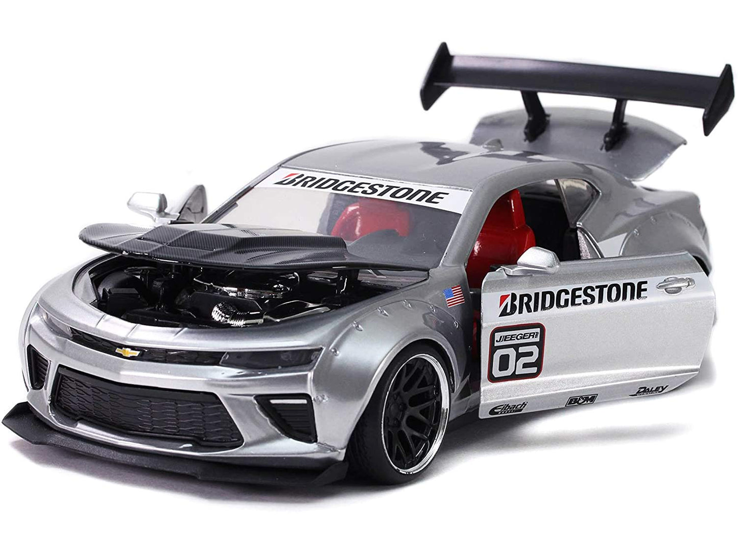 Jada Toys Bigtime Muscle 1:24 2016 Chevy Camaro Ss Widebody Die-Cast Car Silver, Toys For Kids And Adults