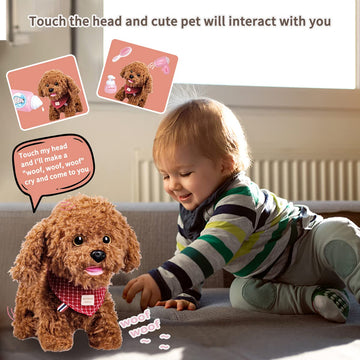 Jimate Puppy Toys For Kids, Toy Dogs That Walk And Bark, Walking Dog Toy For Kids With Leash, Interactive Stuffed Puppy With Rem