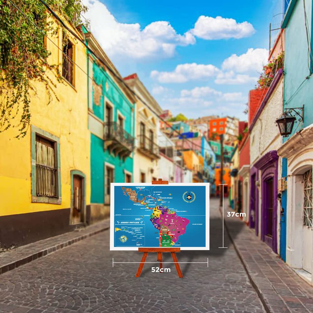 Latin America & Caribbean Map Puzzle - Map Of South America - Jigsaw Puzzle-Educational History - 100 Piece Puzzles -The New Wor
