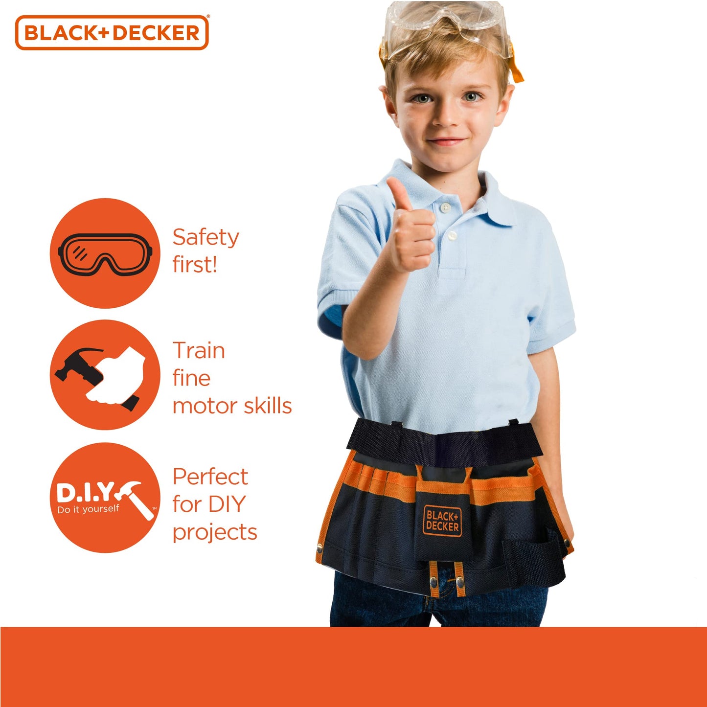 Black & Decker Black And Decker Kids Tool Belt - Pretend Play Belt For Tools With Adjustable Strap