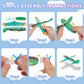 LUCKJOY 48 Pcs Airplane Toy, 8 inch Foam Airplanes for Kids,Paper Airplane Kit for Toddlers 3-5, Glider Toy Planes for Kids,Part