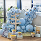 Jobkoo Pastel Blue Balloons 12 Inch, 100 Pack Light Blue Balloon Baby Blue Latex Balloons Matte Macaron Powder Blue Helium Ballo