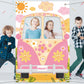 Hippie Bus Photo Prop Groovy Party Decorations Large Fabric Groovy Van Prop Hippie Selfie Frame Backdrop Background Banner Birthday Party Supplies Retro Daisy 60S 70S Party Favors 59 X 39.4 Inch