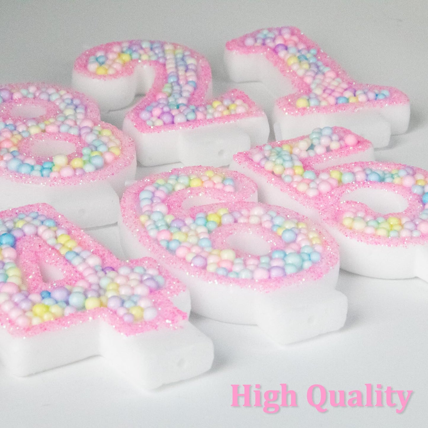 Zlongron Birthday Number Candles, Handmade Macaron 3D Flash Number 7 Candle, Suitable for Girls and Boys Birthdays, Weddings, A