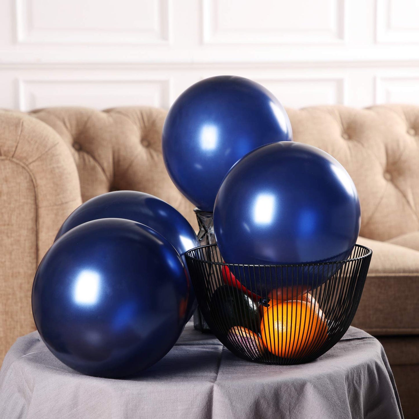 Hestya 100 Pieces 10 Inch Navy Blue Balloons Latex Party Balloons Arch Garland Kit for Weddings, Bridal Shower, Graduation, Anni