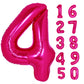 40 Inch Giant Hot Pink Number 4 Balloon, Helium Mylar Foil Number Balloons For Birthday Party, 4Th Birthday Decorations For Kids