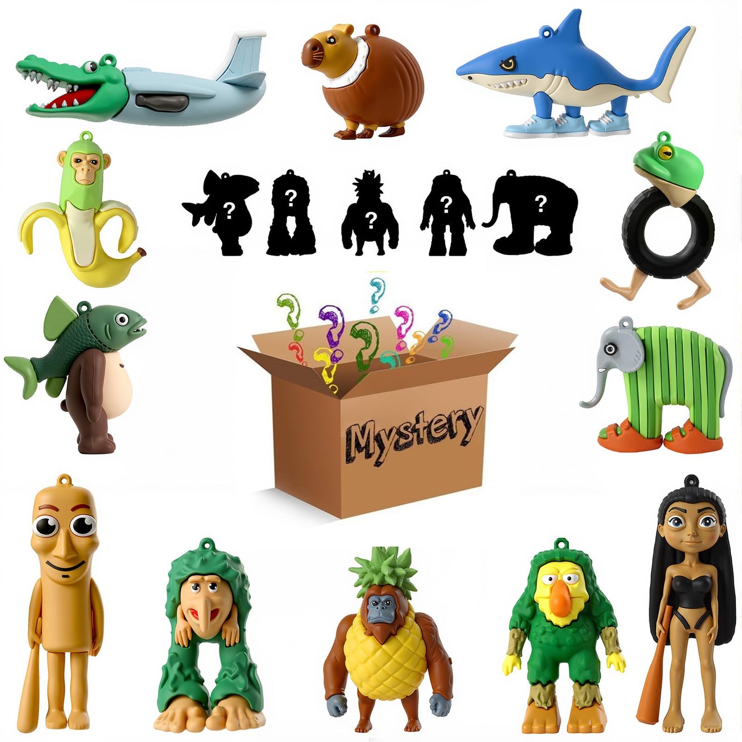 Italian Brainrot Toy Figures Mystery Bags  Made of enhanced Silicone  Tung Tung Tung Sahur & Tralalero Tralala Blind Bags for Fans (5 Figures)