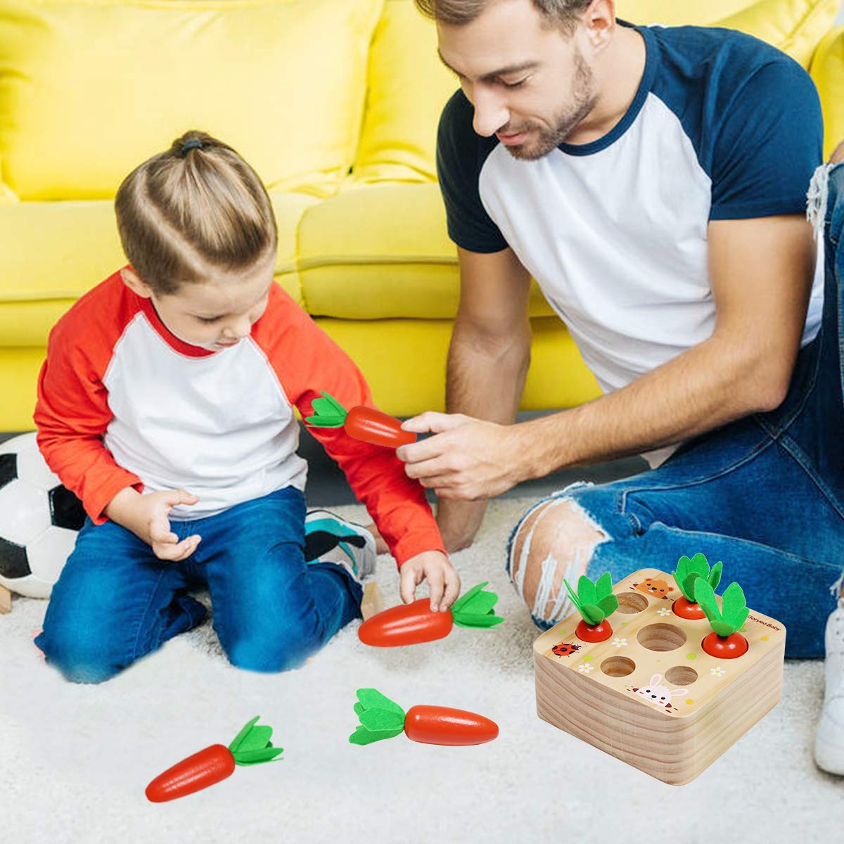 Carrot Harvest Montessori Toy for Hands On Learning and Fine Motor Fun