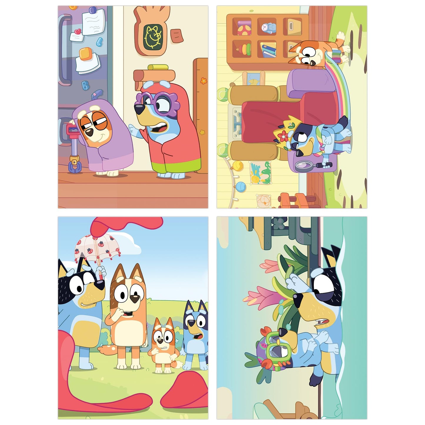 Trends International - Bluey Bandit and Chilli Adventures Sticker Puzzle Pack - 12 Puzzles, 4 Boards - Multicolor - Beginner - A