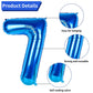 FunHot 40 Inch Blue Number 7 Balloon Set - 11Pcs Latex & Foil Balloons for 7th Birthday Party Decorations