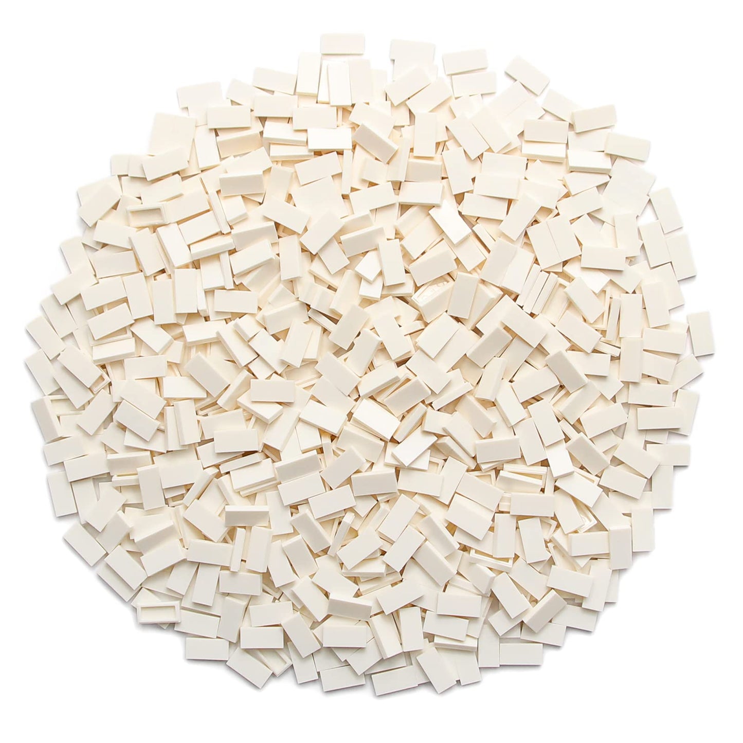 White 1×2 Tile ×700 Parts And Pieces Flat Moc Bricks, Bulk Building Blocks For Smooth Surface Wall Floor, Toy Accessories Compatible With Major Brands