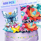 Flower Bouquet Building Kit With Led Light, 630 Pcs Butterfly Flowers Mini Bricks Building Blocks Sets Botanical Collection Deco