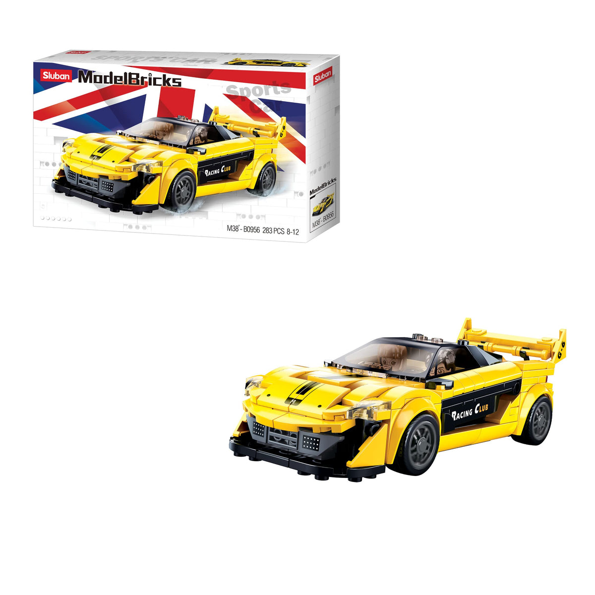 Sluban ModelbricksRacing Car (283 Pieces) Building Blocks Kit For Boys And Girls Aged 6 Years (+) Creative Construction Set, Bl