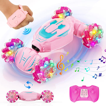 Snaiio Remote Control Car - Gesture Sensing Stunt 2.4GHz 360 Rotating 4WD Transform RC Car, Brithday Gift for Girls 4 5 6 7 8 9 