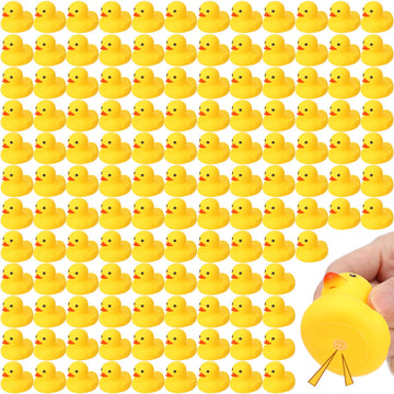 Zhanmai 300 Pcs Rubber Duck Bath Toys, Mini Float Squeak Ducks Bulk For Tiny Baby Shower Preschool Bathtub Toy Pool Party Supplies Birthday, Yellow(1.57 X 1.77 X 1.77 Inch)