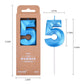 PHD CAKE 2.76 Inch Diamond Blue 5 Number Birthday Candles, Blue Number Candles, Cake Number Candles, Party Celebration