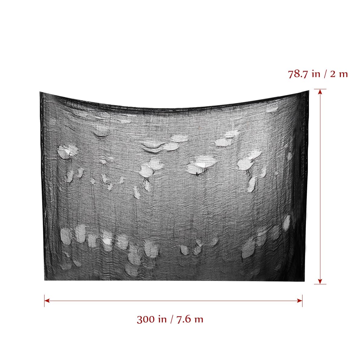 Unomor Black Creepy Cloth, 300 x 80 Inches Spooky Halloween Decorations for Haunted Houses Party Doorways Outdoors