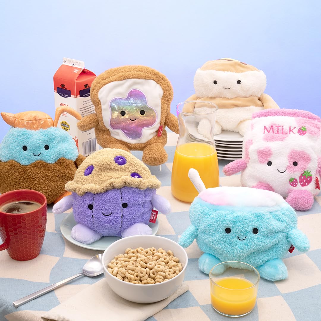 BumBumz BreakfastBumz Plush Toys 5-Pack - Blueberry Muffin, Coffee, Toast, Cereal, Strawberry Milk - Model RBBZ00412, Polyester