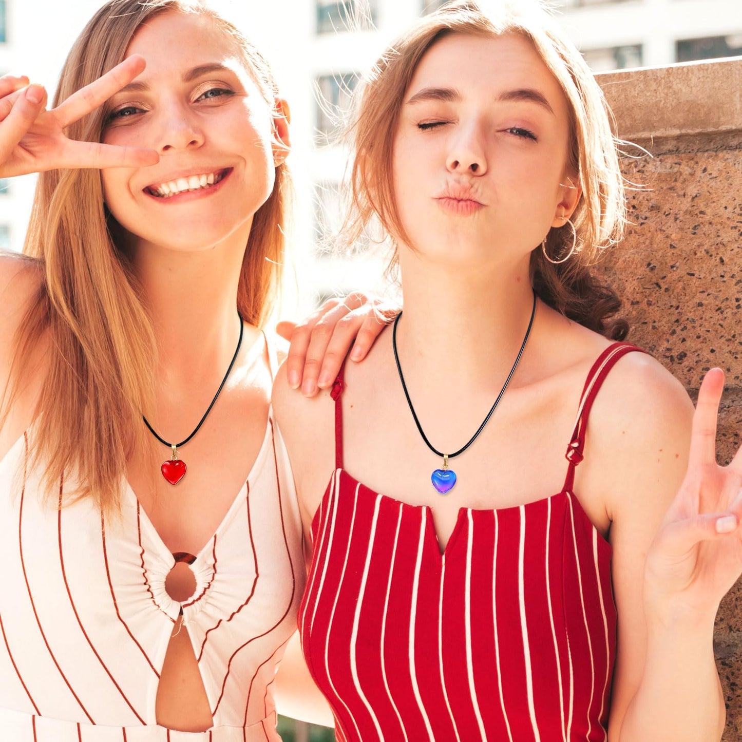 Omlisca Valentines Day Gifts 24 Pack Colorful Heart Shaped Pendant Necklace Birthday Party Favors Goodie Bags Filler for Women